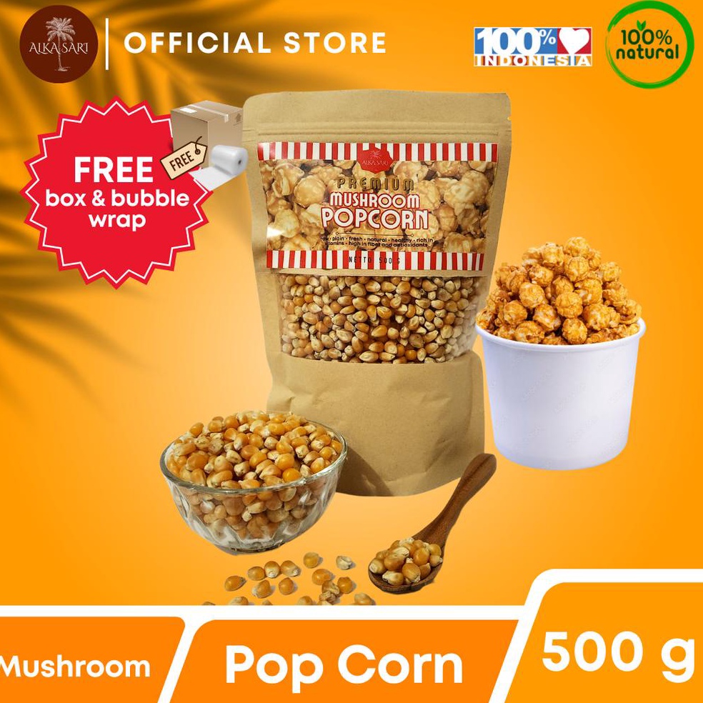 

[✣T11\] Jagung Popcorn Jumbo Mushroom Asli Premium Alka Sari 500 gram [184]