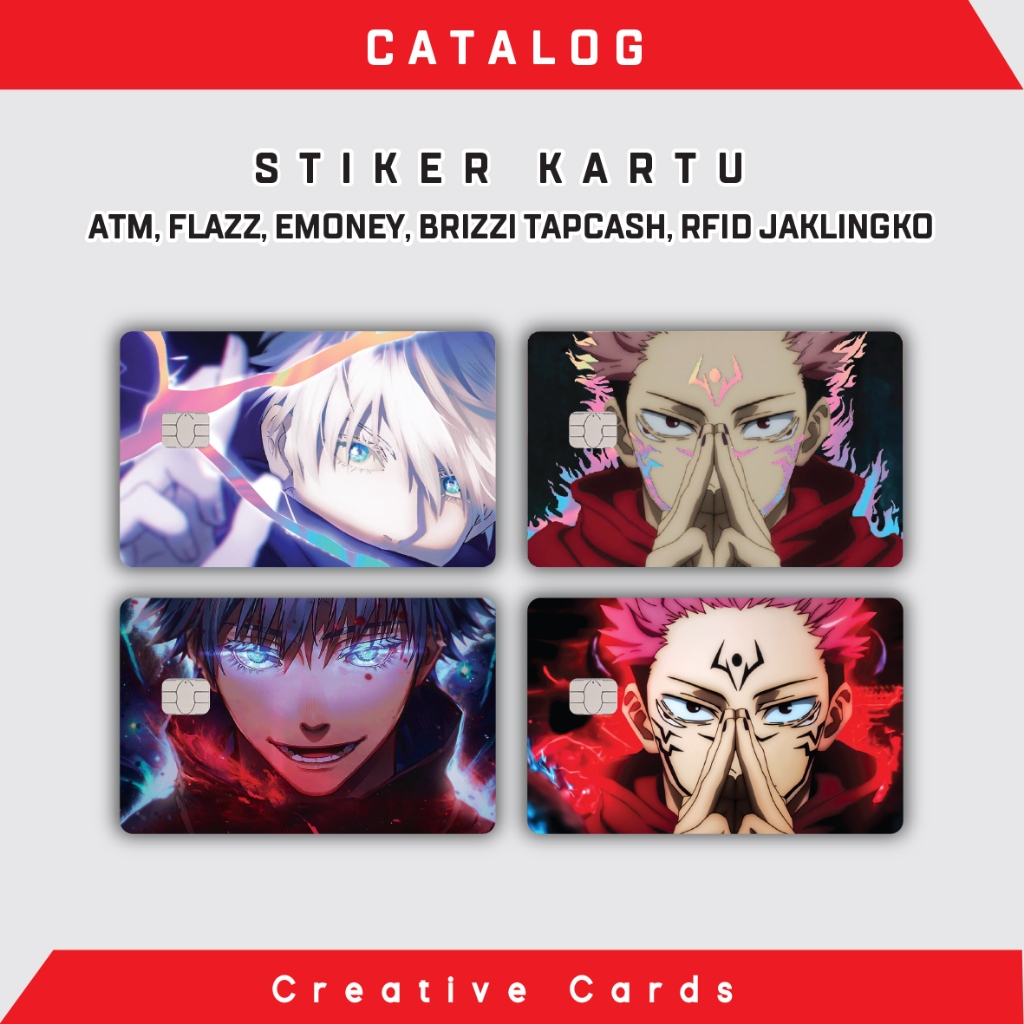 

Stiker Sticker Garskin Kartu Atm Skin Card Anime - Jujutsu Kaisen SPESIAL HOLOGRAM Stiker BCA Mandiri Bri Bni Debit Credit Emoney, Flazz, Tapcash, Brizzi Etoll dll