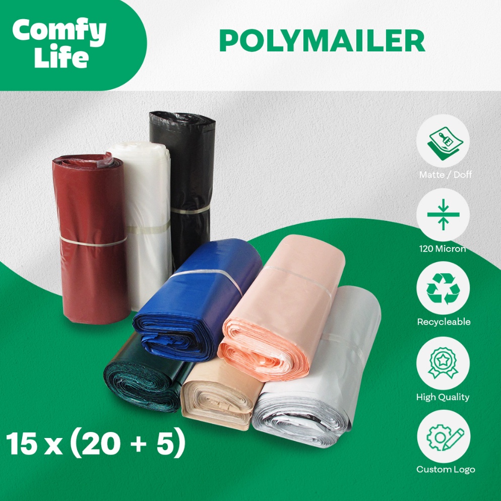 

Harga termurah 15 x 20cm Polymailer Polybag Kantong Amplop Plastik Packing (Isi 100) G9D
