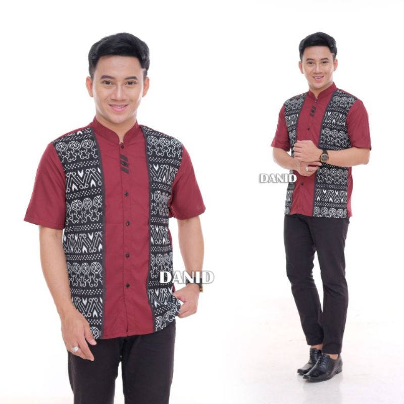 Baju Koko kurta pria kemeja lengan pendek kasual kekinian fashion muslim dewasa terbaru atasan jasko