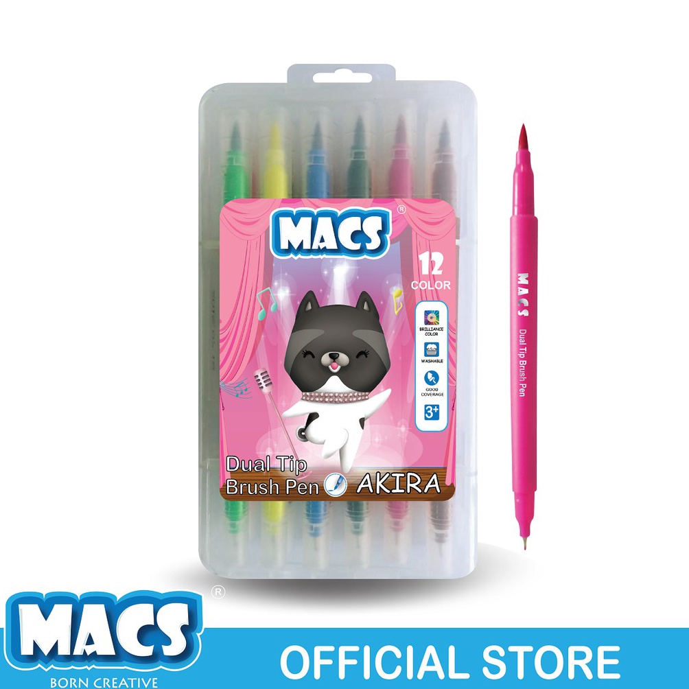 

Koleksi Terbaru.. MACS Dual Tip Brush Pen Marker Color 12 Warna 93