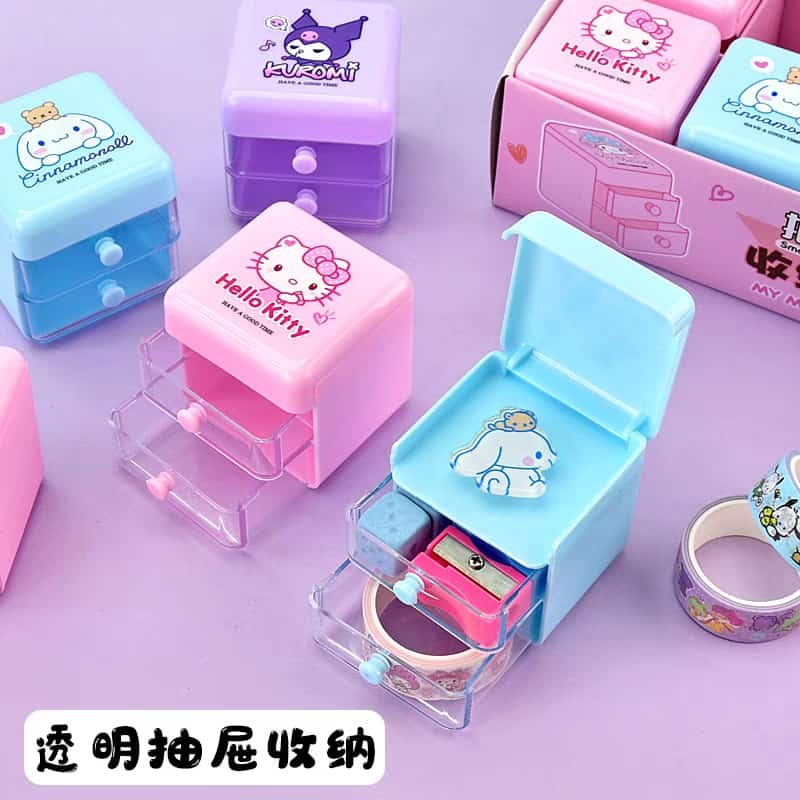 

LEMARI KUROMI KOTAK PENYIMPANAN BARANG KECIL MULTI LAPISAN ALAT TULIS KARAKTER ANIME LUCU SANRIO MY MELODY HELLOKITTY CINNAMOROLL