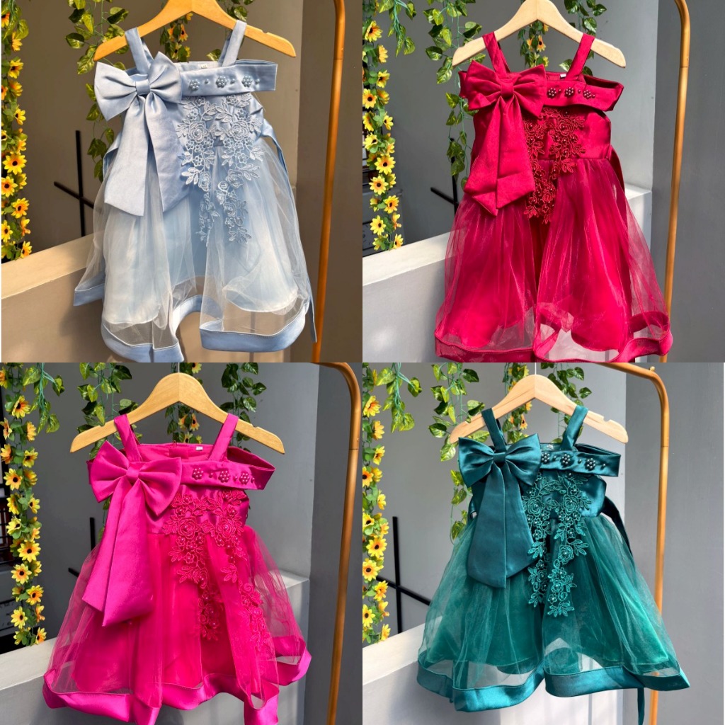 (MAMASILO) Dress Anak Perempuan Sally  Import/ Dress natal anak Perempuan