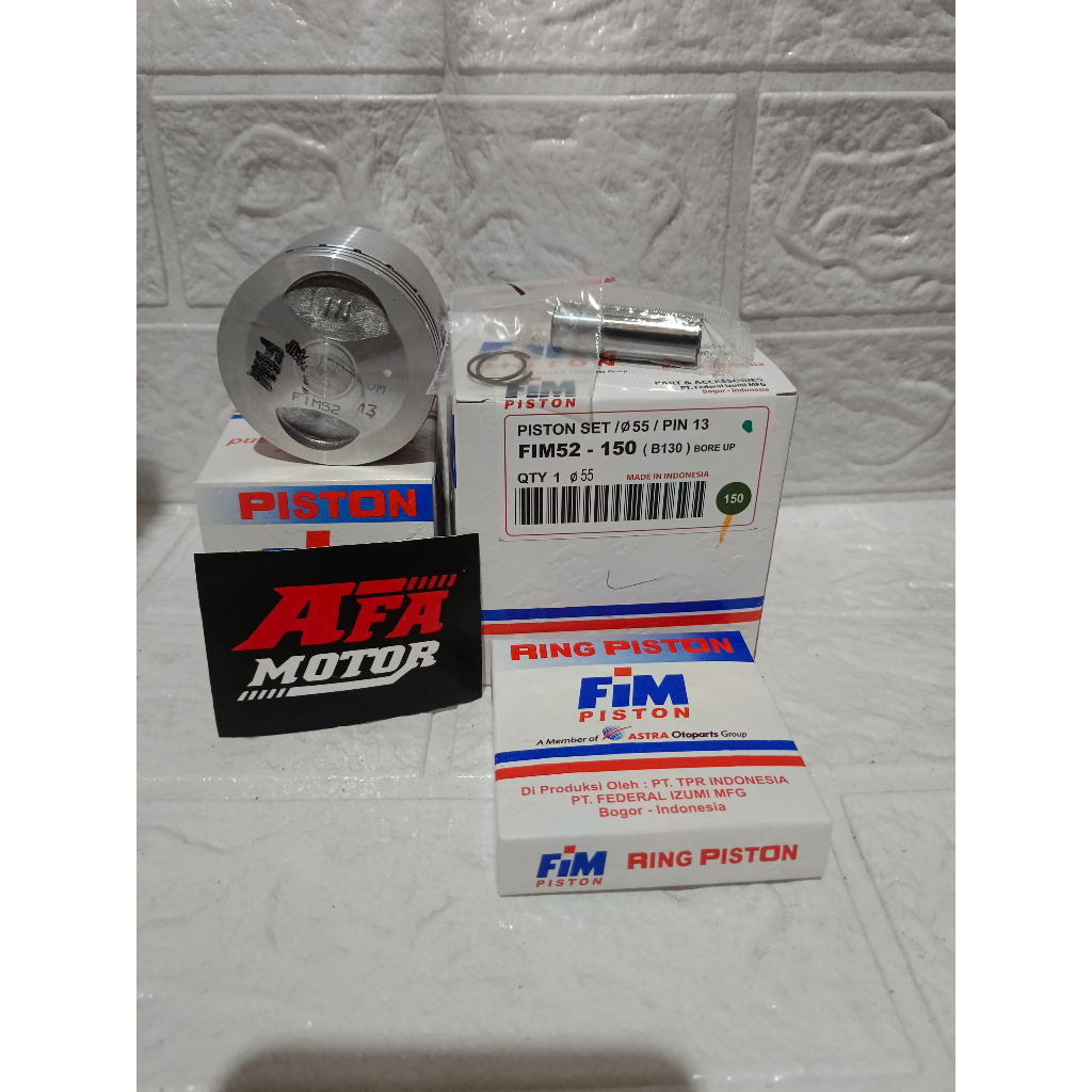 PISTON SEHER FIM52 BORE UP  BEAT VARIO BLADE REVO KARBU VARIO 125 BEAT FI SCCOPY FI KZL BORE UP 55MM