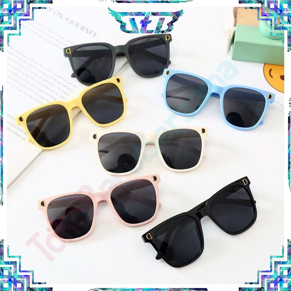 TBB Kacamata Anak Hitam Korea Murah Cowok Cewek INS Fashion Black Sunglass G036