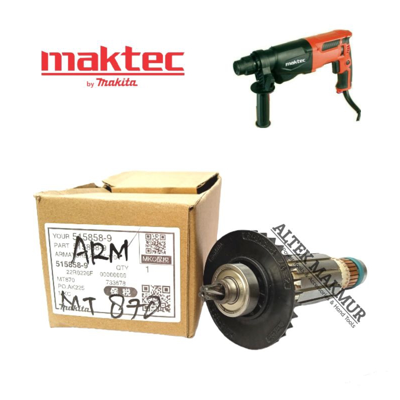 Maktec Original Armature Mesin Bor Rotary Hammer Maktec MT870 / MT871 / Angker Dinamo Bor 3 Mode Fun