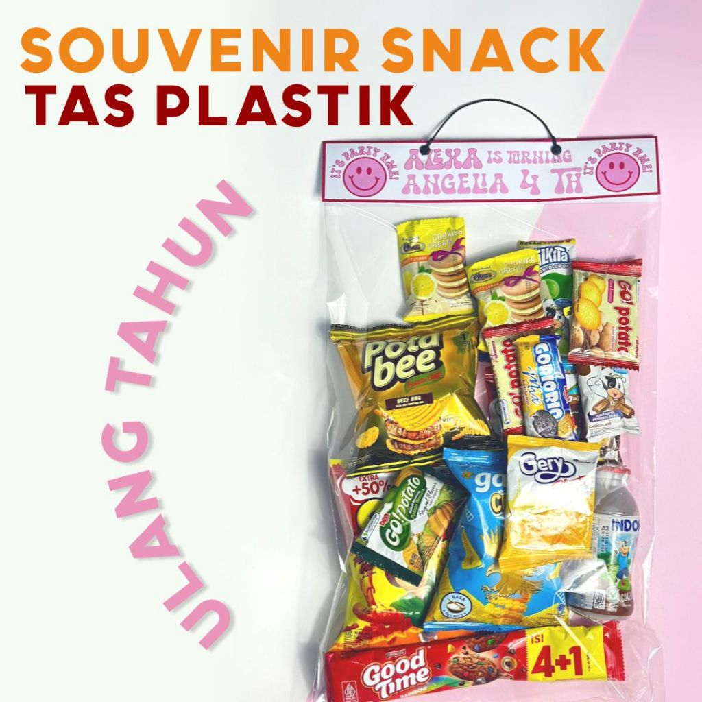 

PLASTIK SNACK ULTAH / PLASTIK ULTAH CUSTOM / GOODIEBAG SNACK ULTAH / PLASTICK SNACK MURAH / TAS PLASTIK ULANG TAHUN / KANTONG SNACK ULTAH