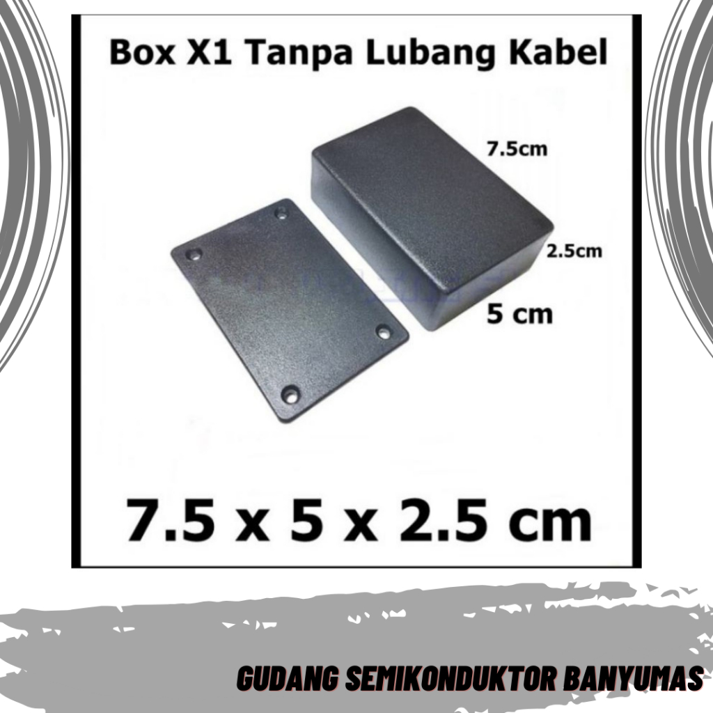 box x1 polos hitam ukuran 5x2,5x7,5 BOX PLASTIK HITAM POLOS