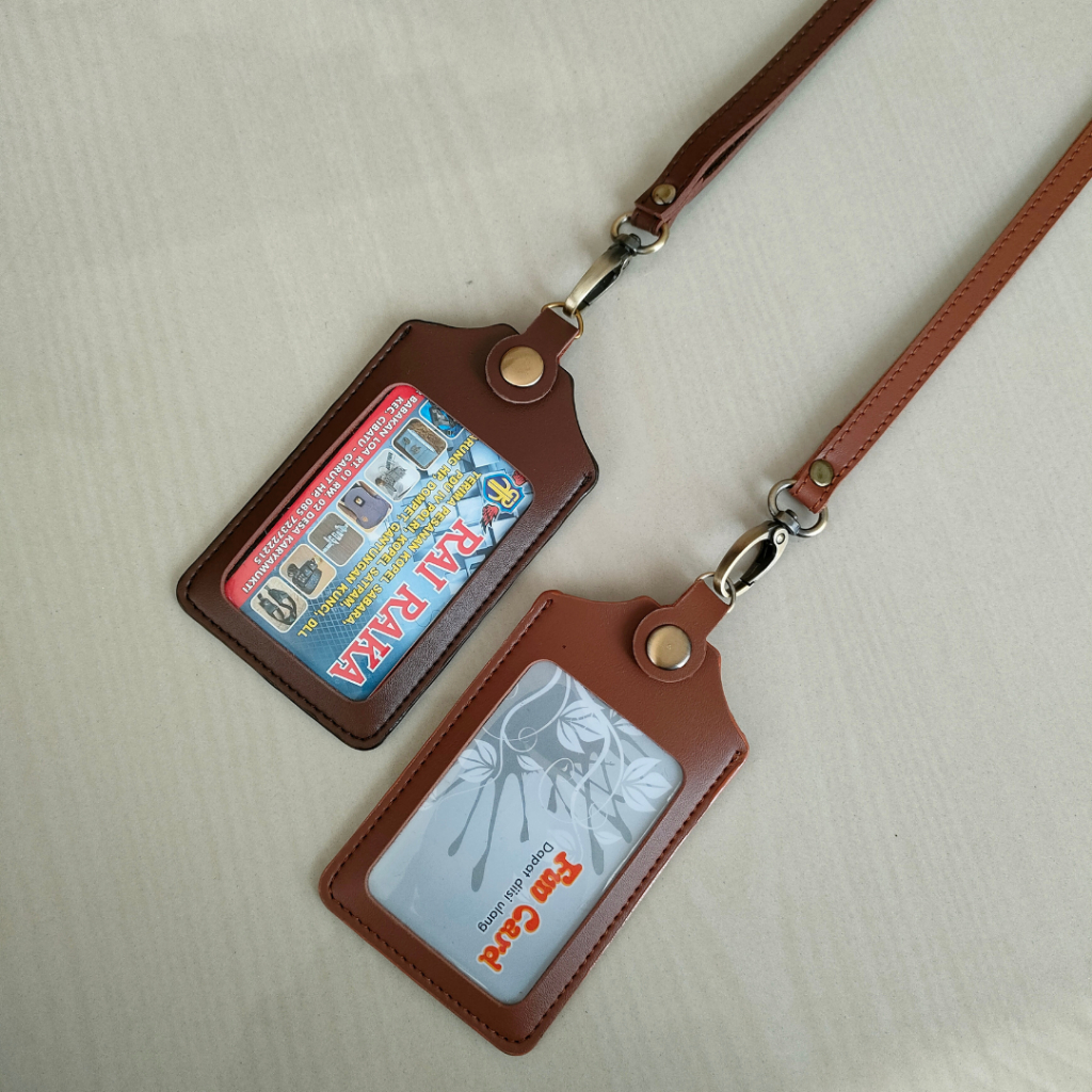 

id card holder lanyard kulit