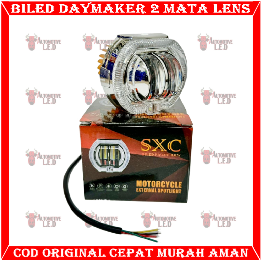 ORIGINAL LAMPU BILED 2 MATA SHROUD BMW 2,5 INCHI DAYMAKER 2 MATA 8D SXC BILED DAYMAKER 2 MATA