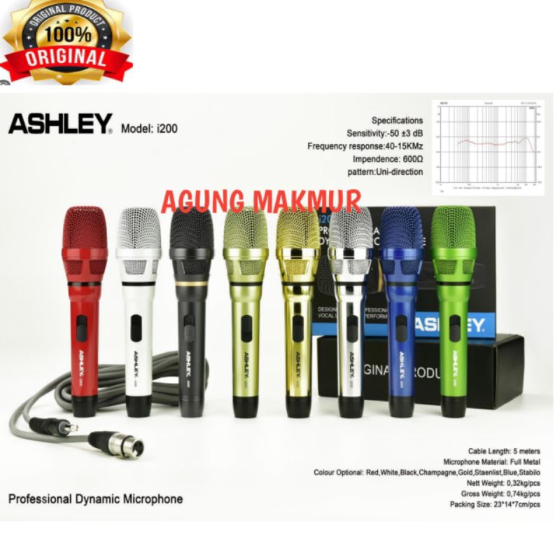 Mic Kabel Ashley i200 Original Ashley i200 microphone kabel