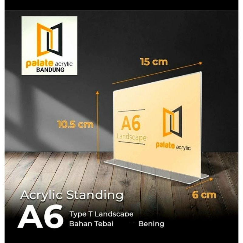 

AKRILIK TENT CARD A6 T LANDSCAPE/ ACRYLIC TENT HOLDER A6 TEBAL 2MM