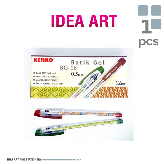 

Pulpen batik gel BG-16 kenko 0.5 hitam - 1 Pak