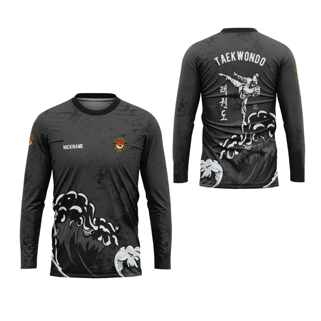 [riashop] Kaos TAEKWONDO Pria | Kaos TAEKWONDO Lengan Panjang | Kaos TAEKWONDO Printing