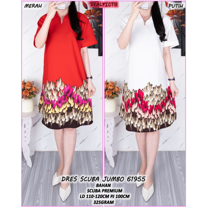 MIDI DRESS SCUBA PREMIUM DRESS KERAH BANGKOK VB 619555