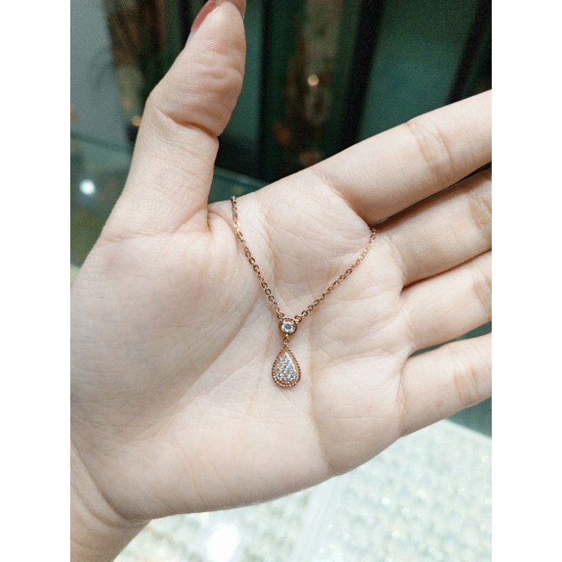 Kalung Wanita Rosegold Zircon Fashion 17k 75% 3.02gram (KG17)