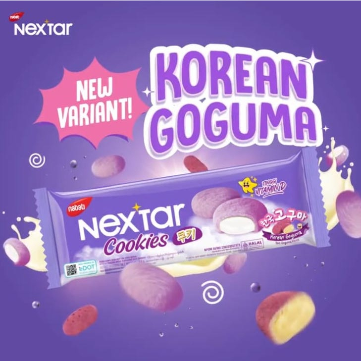 

Nabati Nextar Cookies Korean Goguma 34gram / Nextar Star Cookies Richoco / Nextar Star Strawberry Vanilla