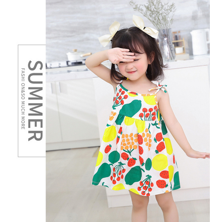 DRESS RUFFLE MOTIF ANAK PEREMPUAN MODEL TALI KECIL KOREA STYLE