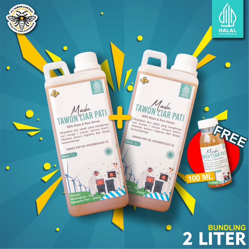 

Madu Murni Paket Hemat 2 Liter BONUS : 100ml