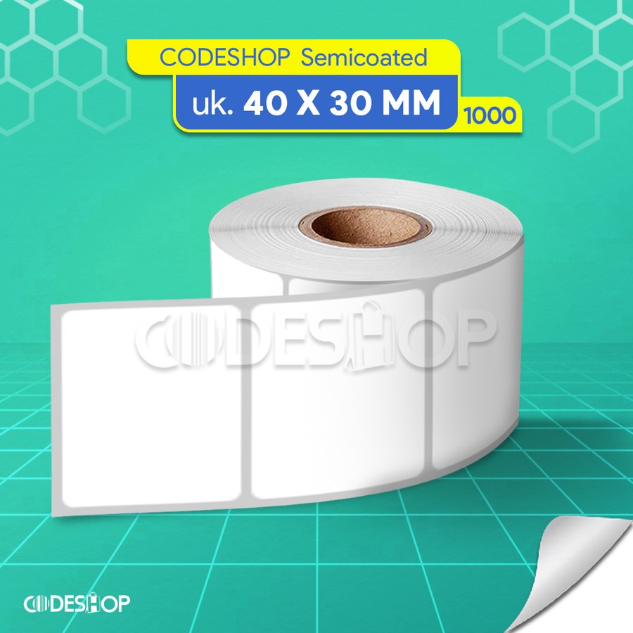 

Sticker Label Semicoated 40x30 mm 1 Line Core 1 inch isi 1000 Pcs