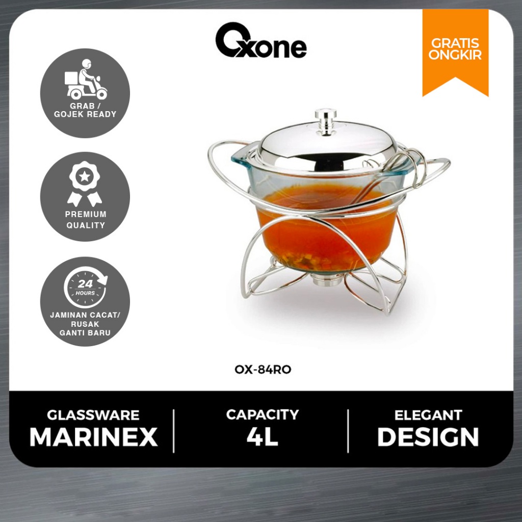 Oxone Round Food Warmer OX84RO Penghangat Makanan Stainless Steel