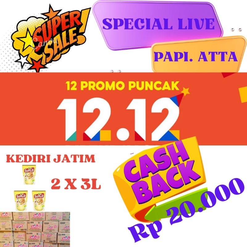 

SUNCO 2L X 3 POUCH ( 6L ) CASHBACK TUNAI 20K