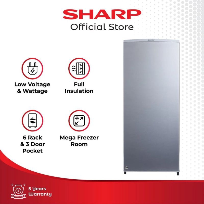 Kulkas Produksi / Kulkas Freezer SHARP 6 Rak FJ-M189N-SS