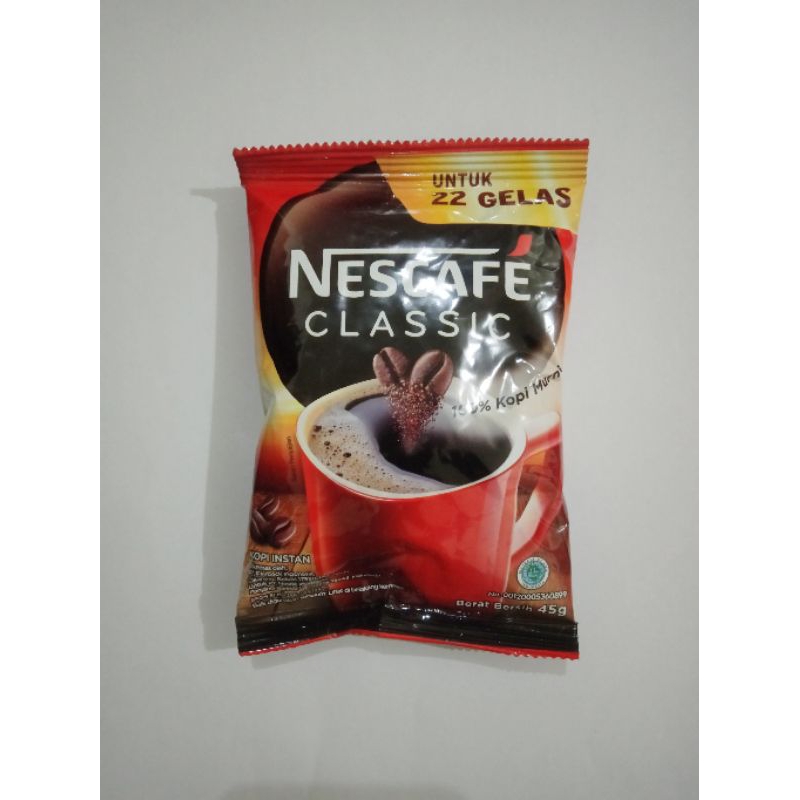 

kopi robusta Nescafe classic tanpa gula 45gr