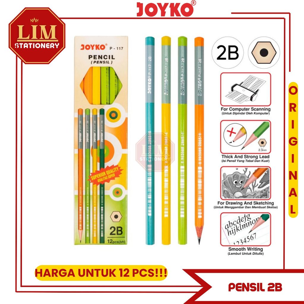 

Pensil 2B Joyko (1Pak/12Pcs) P-117