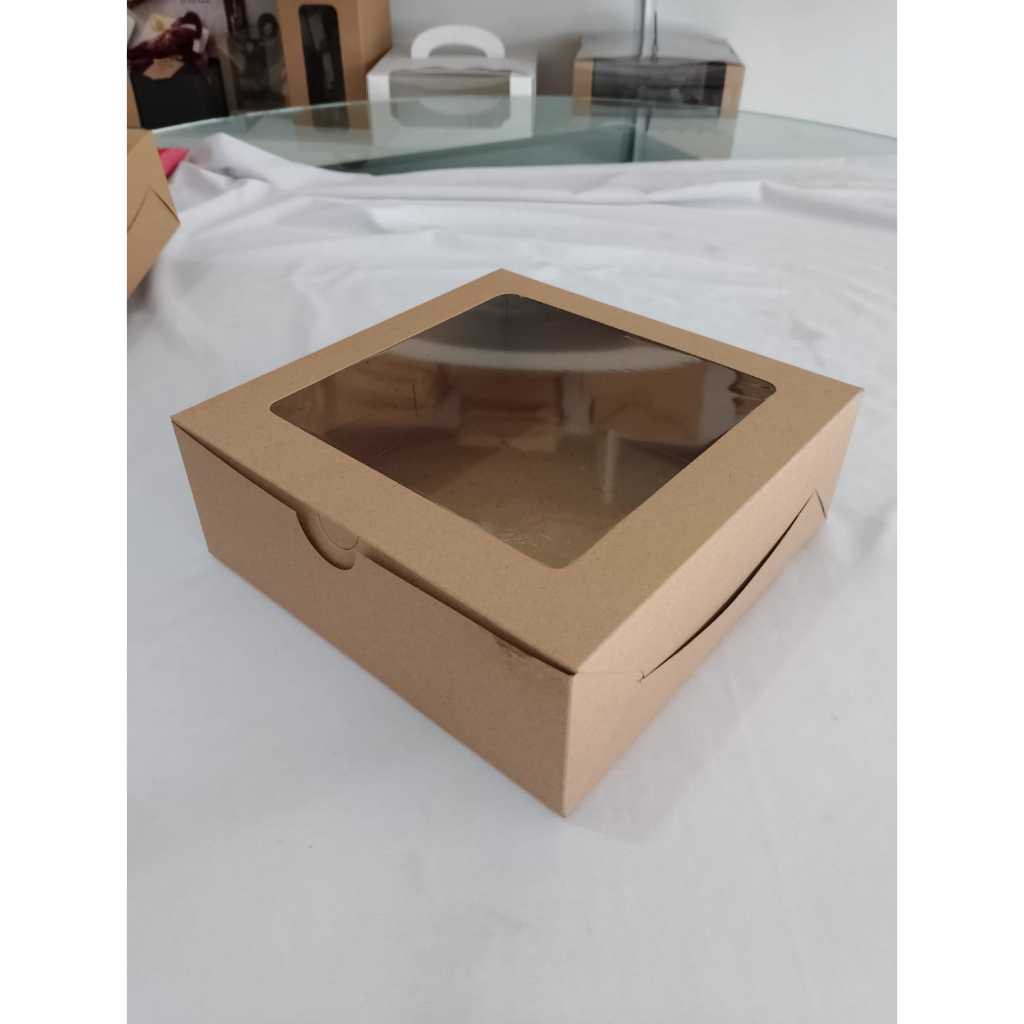 

[10 PCS] SQUARE BOX 310 GSM | DUS KOTAK LAMINASI WINDOW | DUS KRAFT WINDOW
