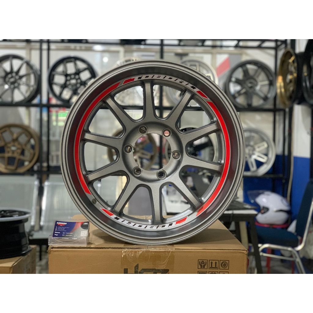 Ready Stok Velg Mobil Palang Jari Jari Ring 18 HSR TOBOALI Lebar 9,5 Pcd 6X139,7 Et 0 Cocok Untuk Pa