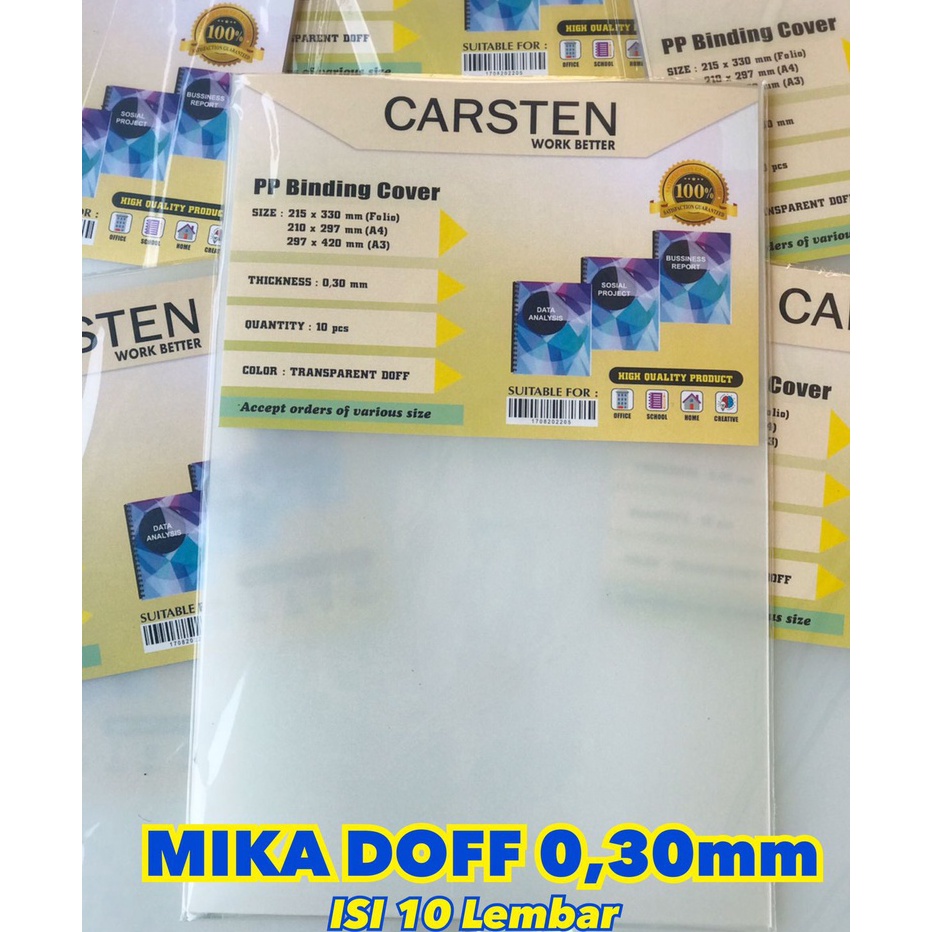 

Paling Popular Cover mika jilid Doff 0.30mm A4 isi 10 lembar Buruan Beli