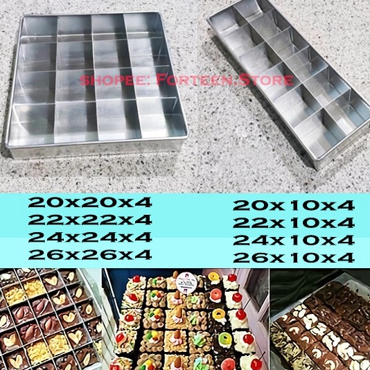 ↓➺✹ Loyang Brownies Sekat | Kotak Persegi Panjang Skat Loyang Bolu Kukus Panggang Loyang Kue Bolu Gulung