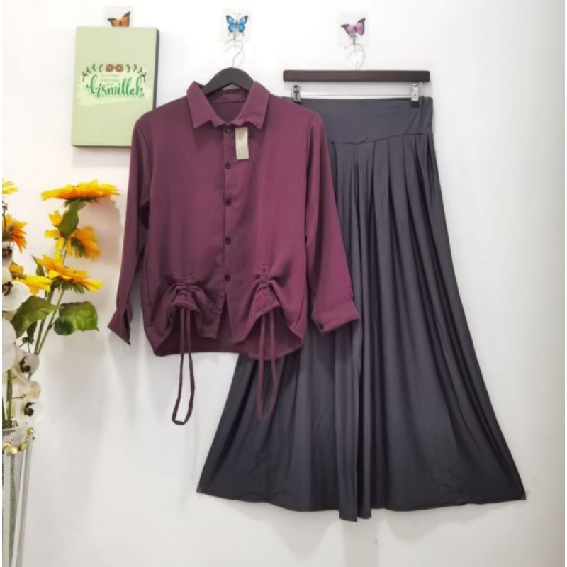 Setelan Kulot Crinkle Serut