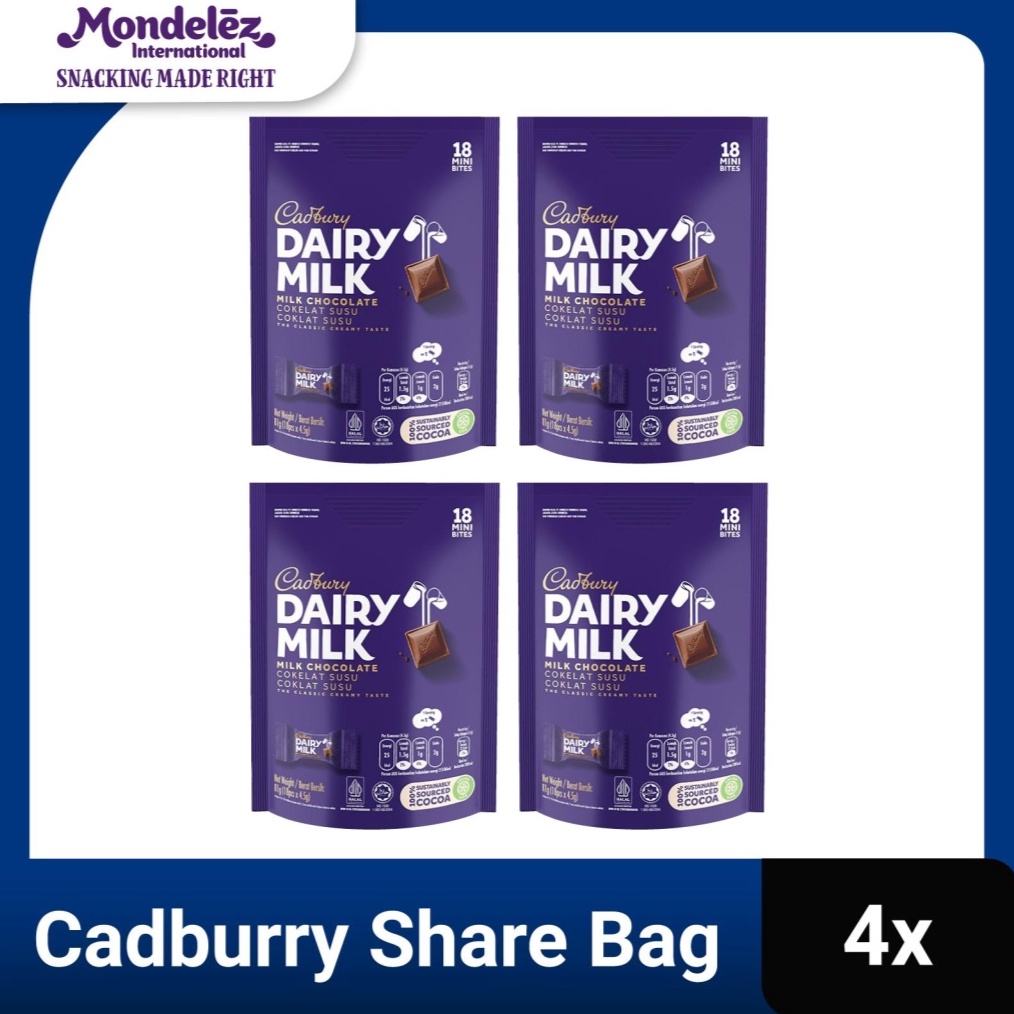 

✨12.12✨ Cadbury Dairy Milk Cokelat Sharebag Isi 18 x 4 