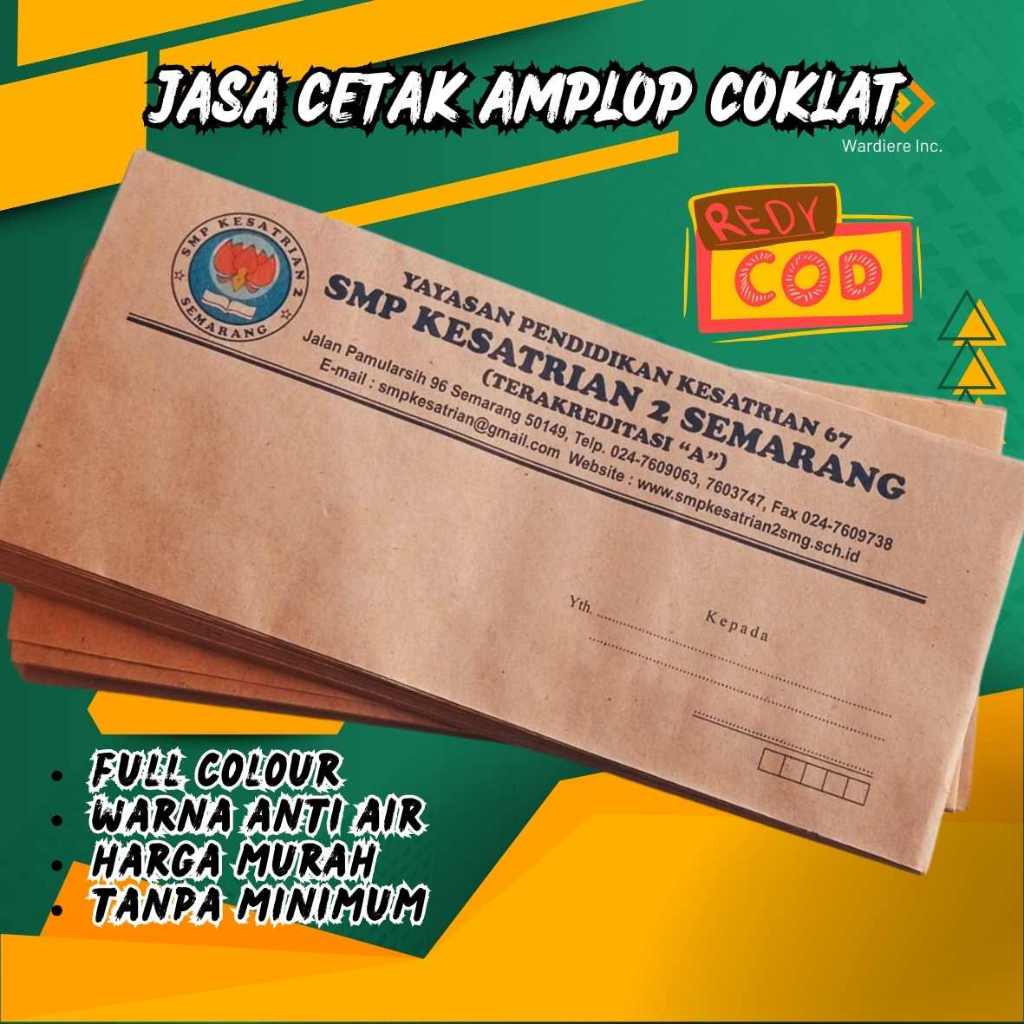 

Cetak Kop Amplop Resmi Coklat Premier 12x28 cm