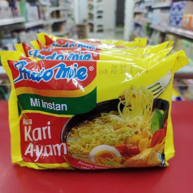 

Indomie kuah rasa kari ayam 360gr,1pak/5pcs@72gr