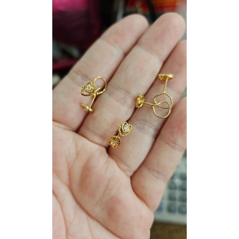 Anting toge tauge end loop bintang star simple kecil murah emas asli 375 8k kado