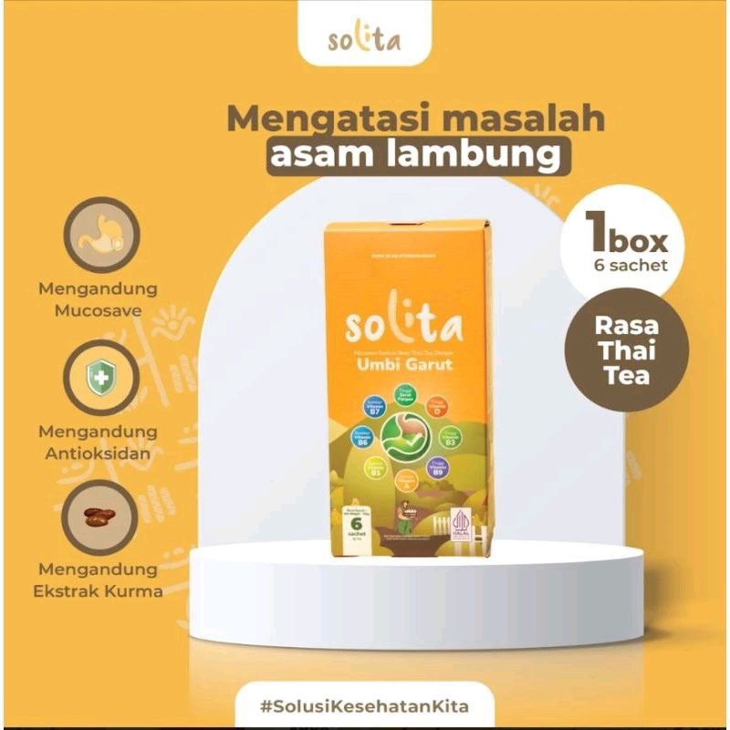 

SOLITA Thai Tea - Minuman Serbuk Umbi Garut - Atasi Asam Lambung - 1 Box isi 6 Sachet