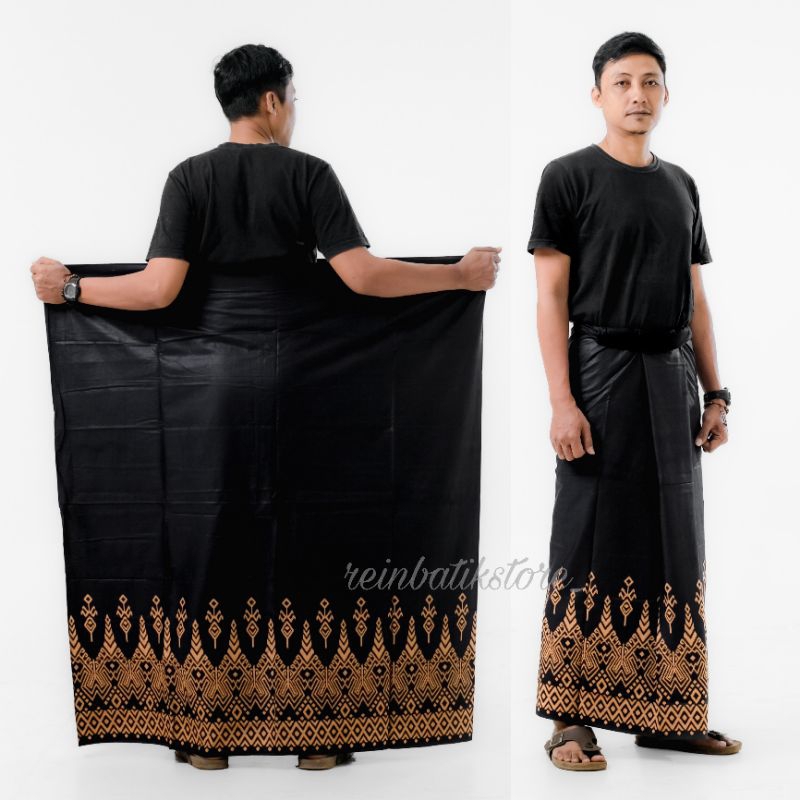 SARUNG SANTRI MOTIF BATIK / SARUNG HITAM MOTIF / SARUNG BATIK PEKALONGAN / SARUNG GOYOR