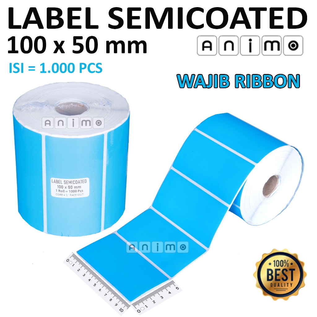 

LABEL SEMICOATED WARNA 100X50 - LABEL BARCODE WARNA 100 X 50 isi 1000 PCS