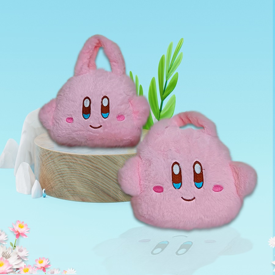 TAS KARAKTER BONEKA ANAK SANRIO PINK LUCU BAHAN BULU BLUDRU PLUSH