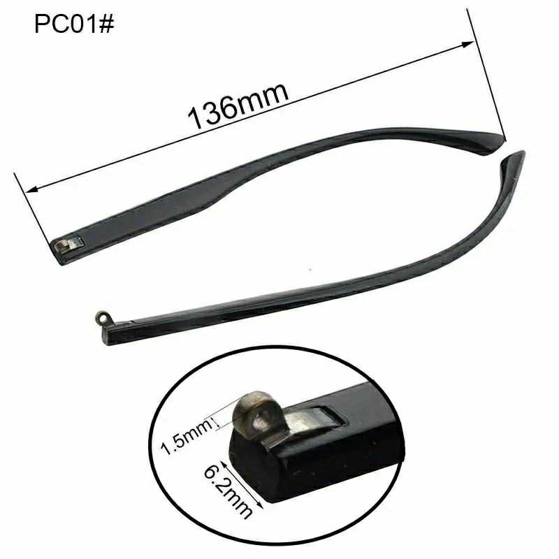 Tangkai Batang Gagang Kacamata plastik hitam sepasang engsel single