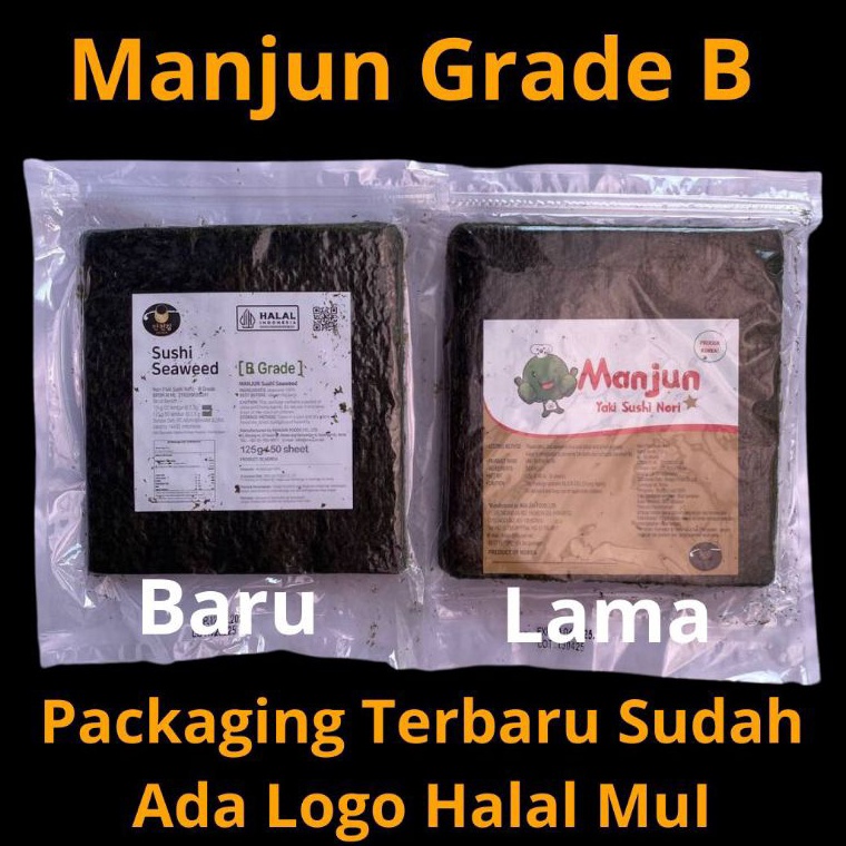 

COD Nori Rumput Laut Manjun 1 Pack (50s) - Manjun Seaweed - Nori Sushi Halal 66