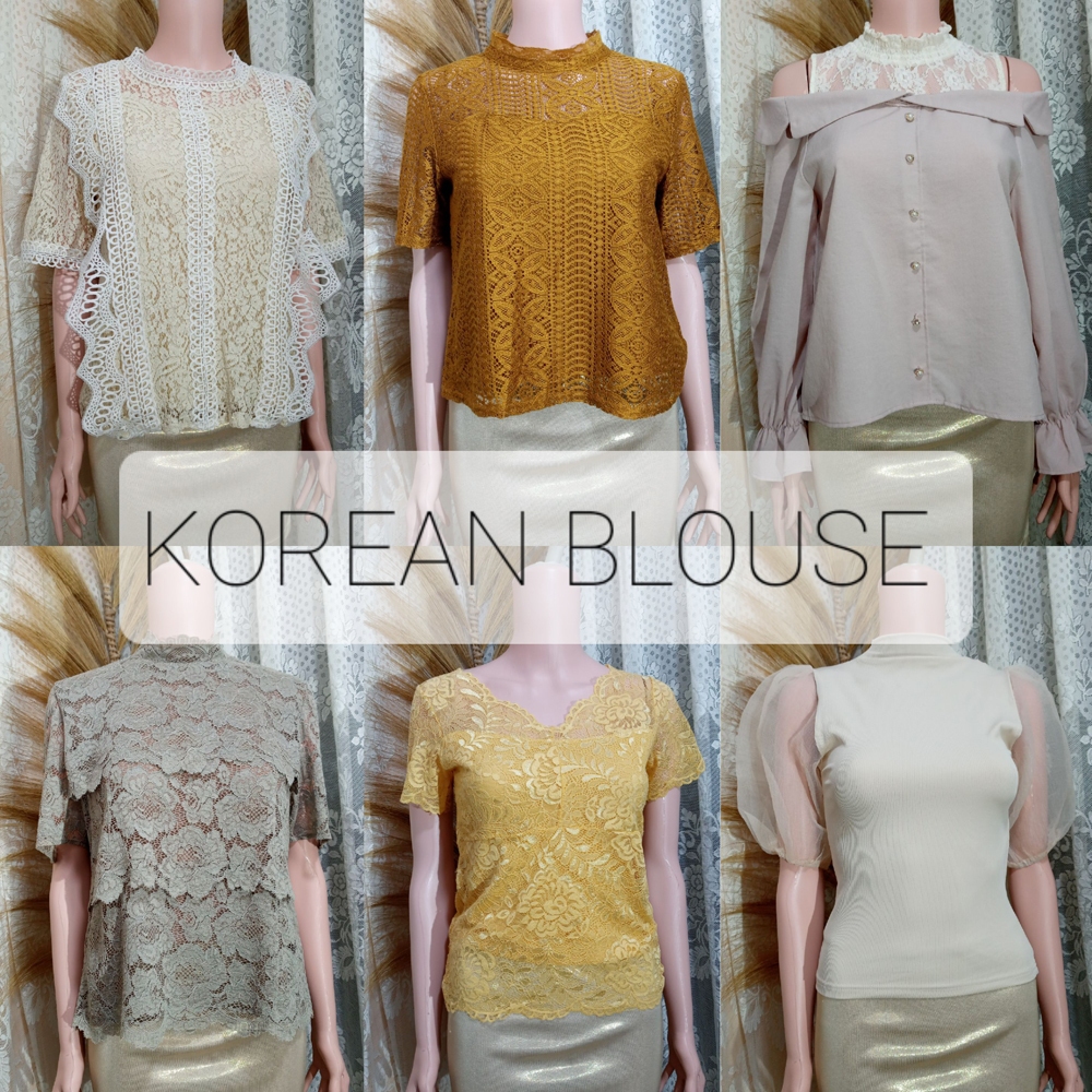 blouse wanita axes femme korean style cottagecore coquette
