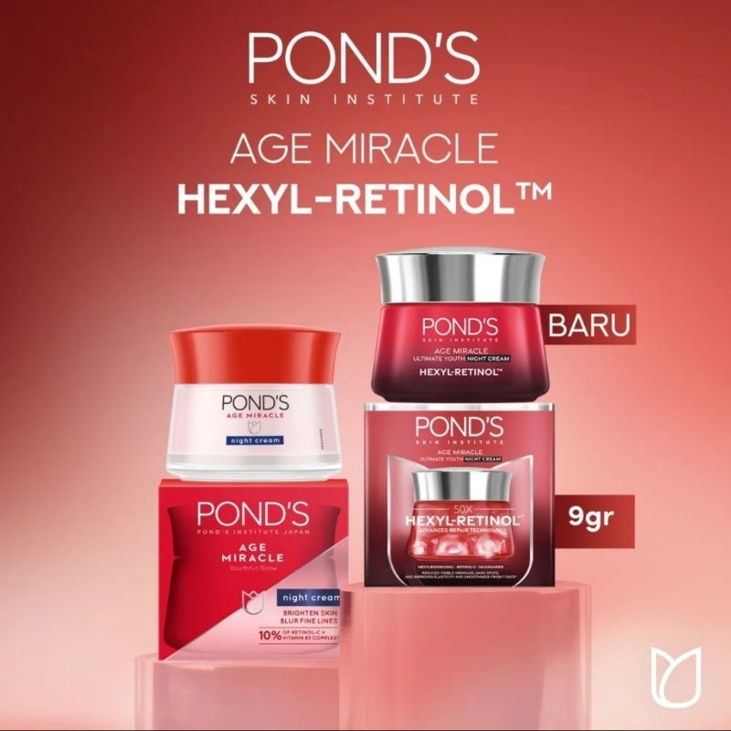 pond's age miracle hexy retinol night cream 9gr