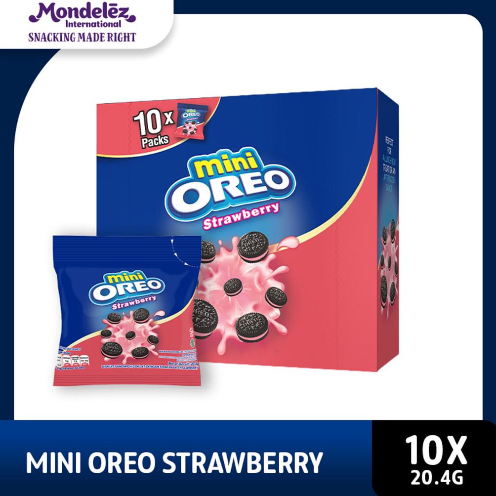 

Mini Oreo Biskuit Strawberry Pcs 20.4g Untuk Traveling X10 Promo ╯▔〔