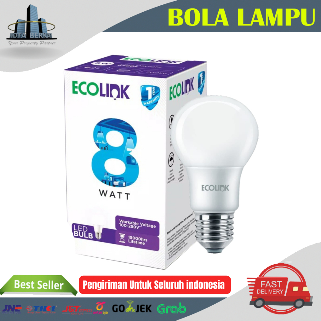 LAMPU LED ECOLINK / BOHLAM LAMPU LED BULB 8W ECOLINK