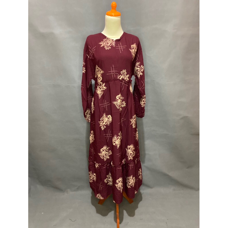 GAMIS BATIK PEKALONGAN MODEL REMPEL RESLITING DEPAN