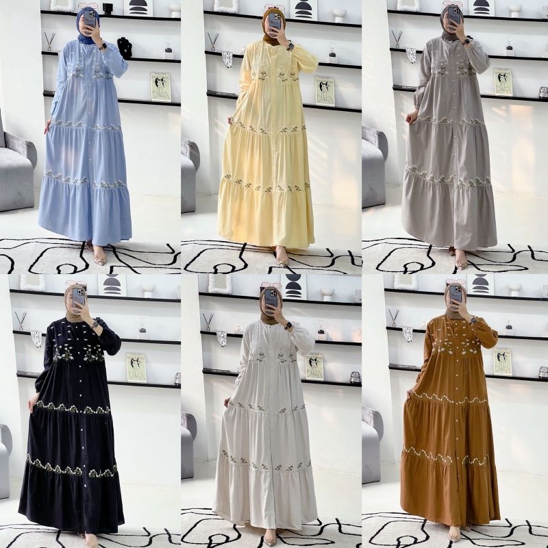 Ready AREESHA Dress GAGIL dan JASMINE Gagil Ova dan Andara Dress 2in1 Gagil by Ova Gamis Muslim Original